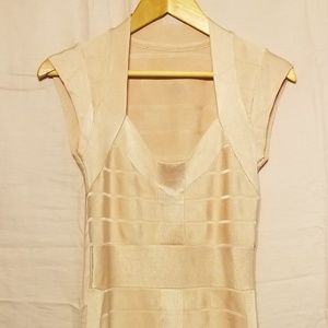 French Connection body con dress in peach
